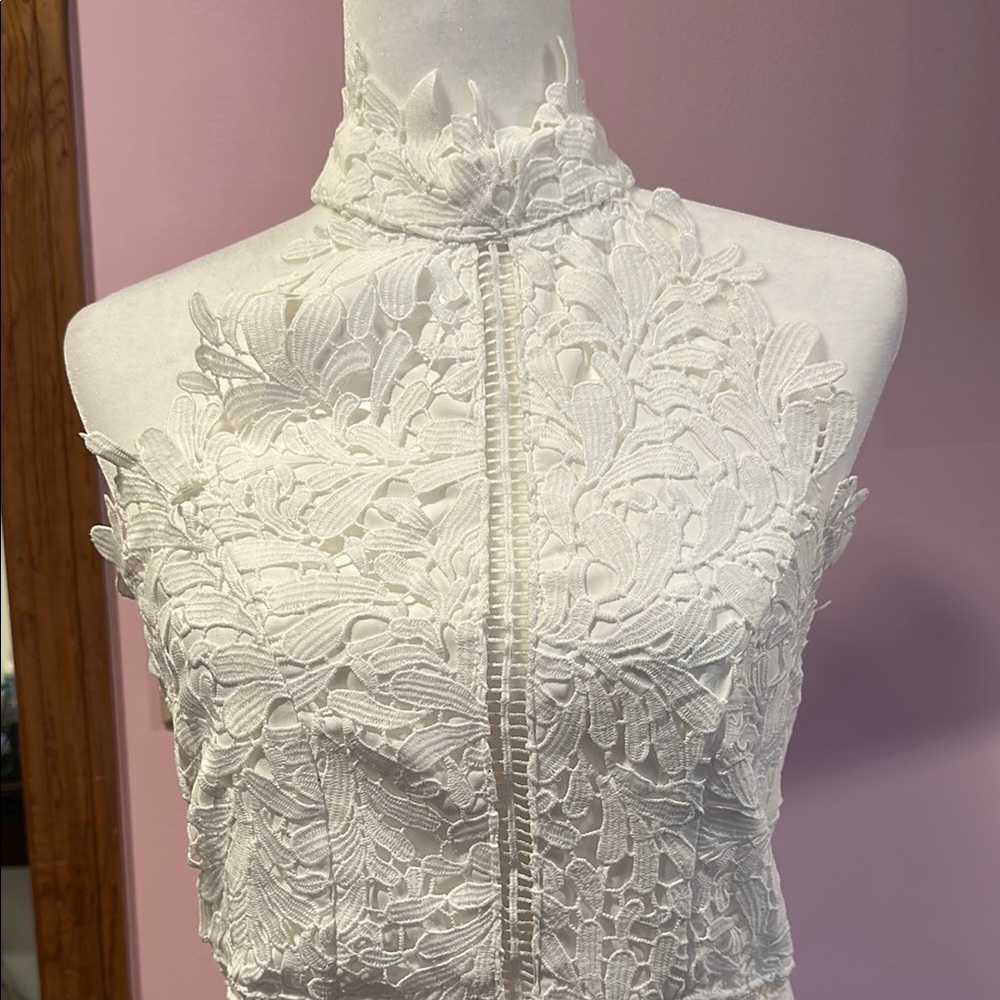 White Lace Halter dress
